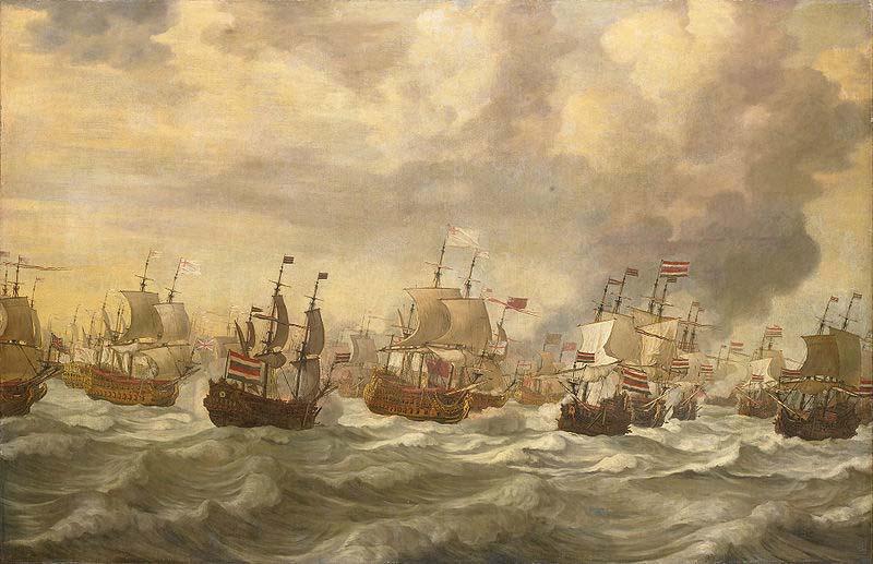willem van de velde  the younger Episode from the Four Day Battle at Sea, 11-14 June 1666, in the second Anglo-Dutch War